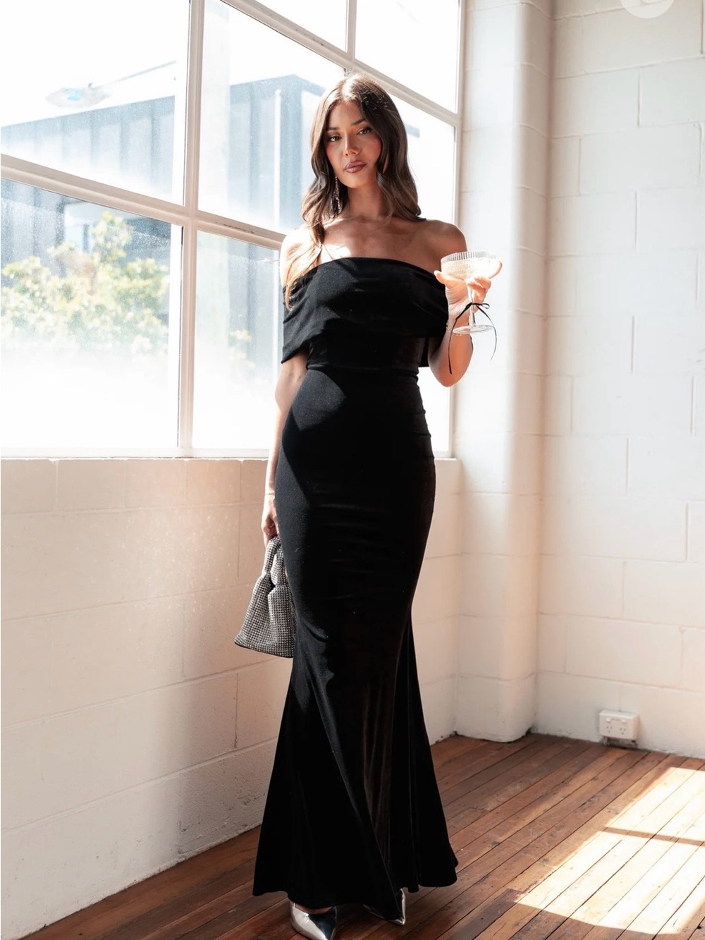 Adair Off Shoulder Maxi Dress gown NEW
